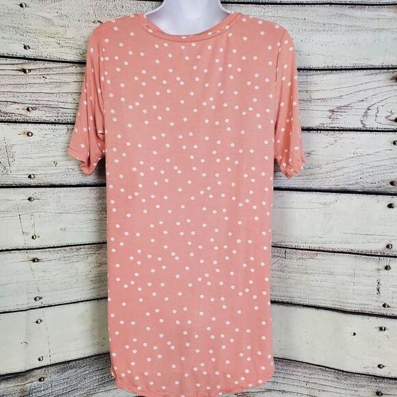 Maurice 24/7 Comfort Apparel Women’s Pink White Polka Dot Tee Size M - Picture 5 of 8